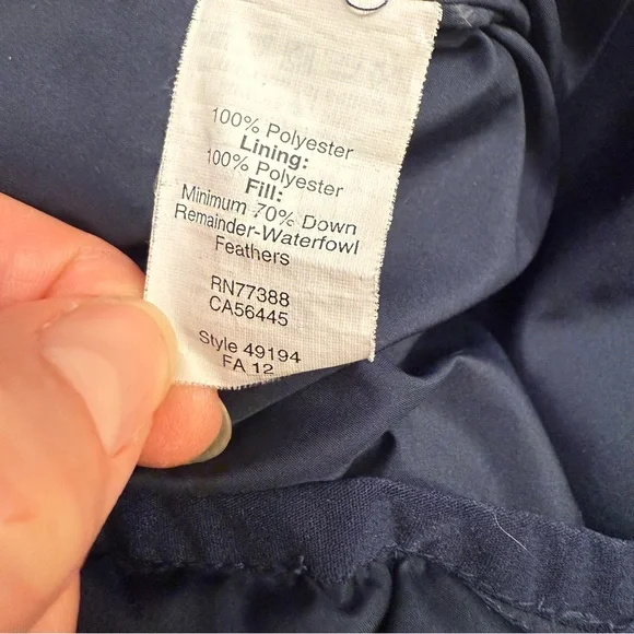 J.Crew Navy Quilted Puffer Vest Gold Zip Preppy Fall Layer XS - Picture 7 of 7